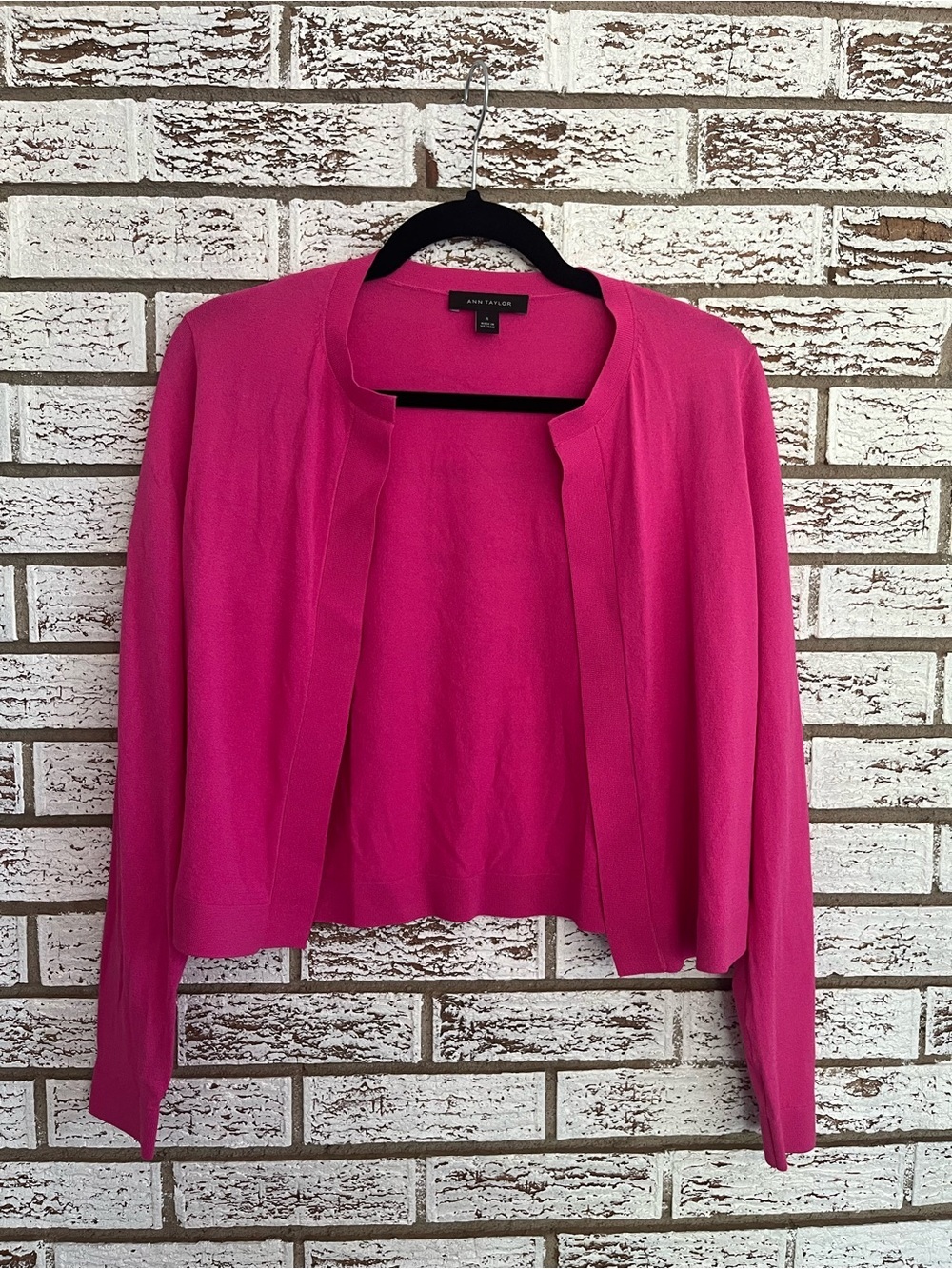 Ann Taylor Open Front Cardigan Jacket - fuchsia Pink